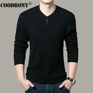 Open image in slideshow, COODRONY Sweater Men Casual V-Neck Pullover Men Autumn Slim Fit Long Sleeve Shirt Mens Sweaters Knitted Cashmere Wool Pull Homme
